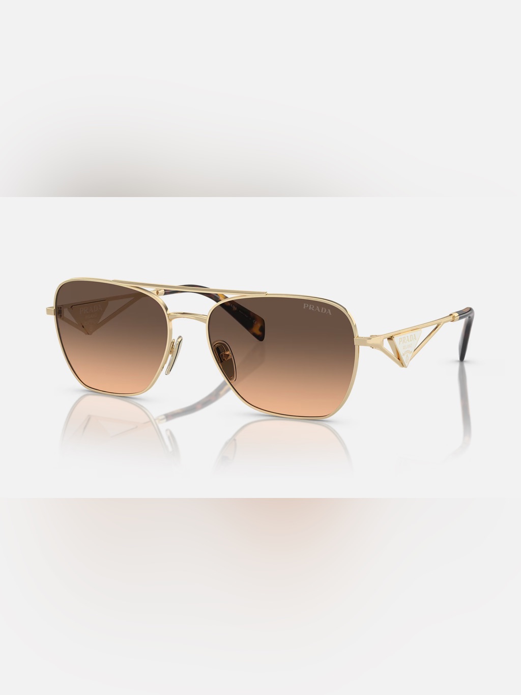 Prada Gold Frame Sunglasses With Brown Gradient Lenses